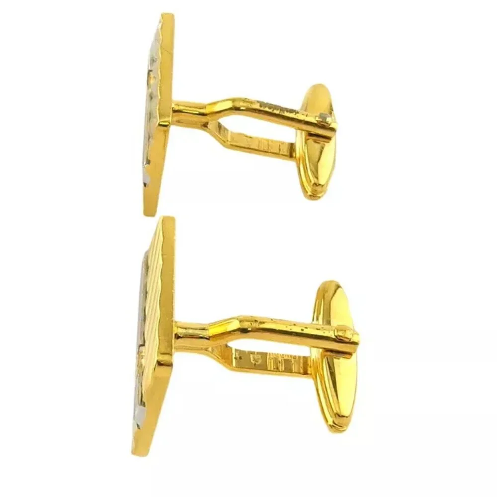dunhill cuff d mark Gold & Silver hardware Authentic Used